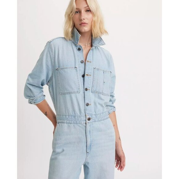 Levi's Women's XL Iconic Denim Jumpsuit Light Wash X-Large - Picture 5 of 7